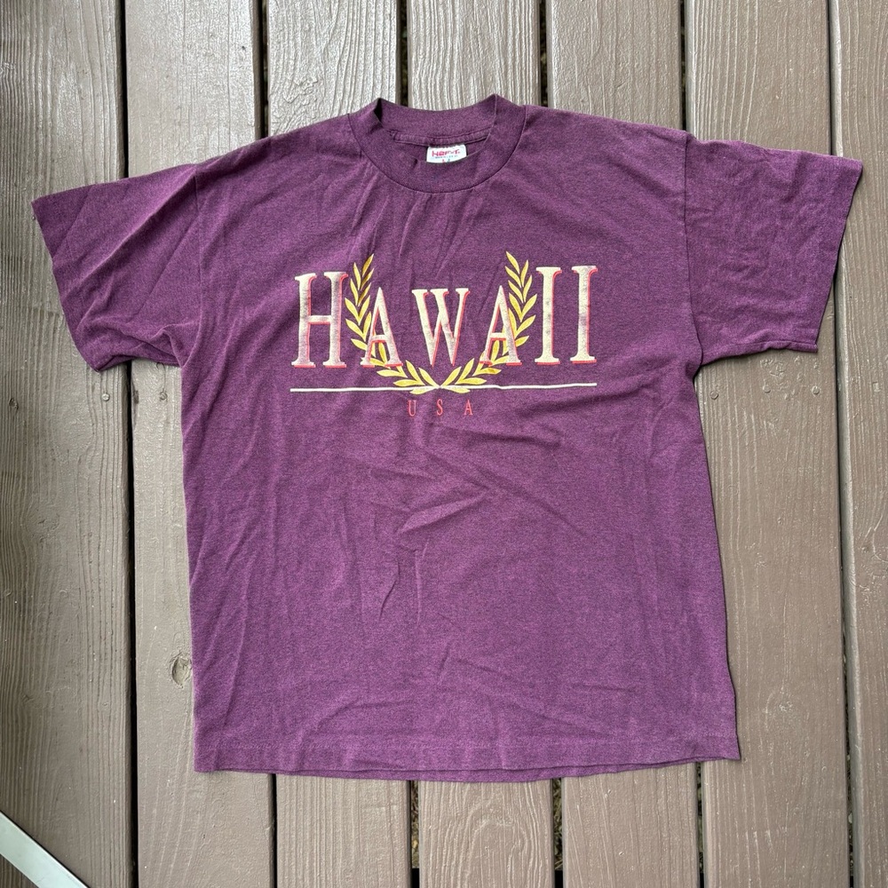 Vintage Hawaii Crewneck T Shirt Mens L White Single Stitch Tee-Jays